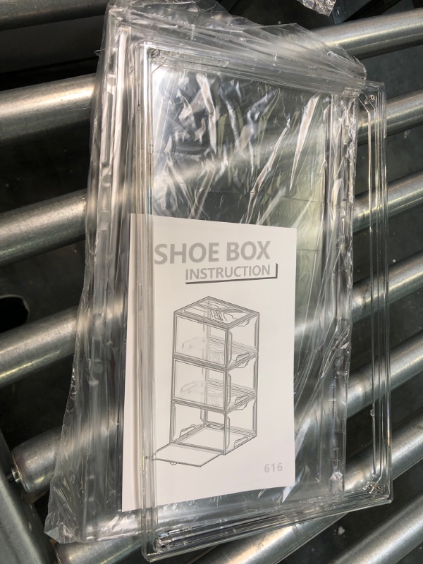 Photo 3 of Clear Shoe Box Stackable Plastic Sneaker Box Container