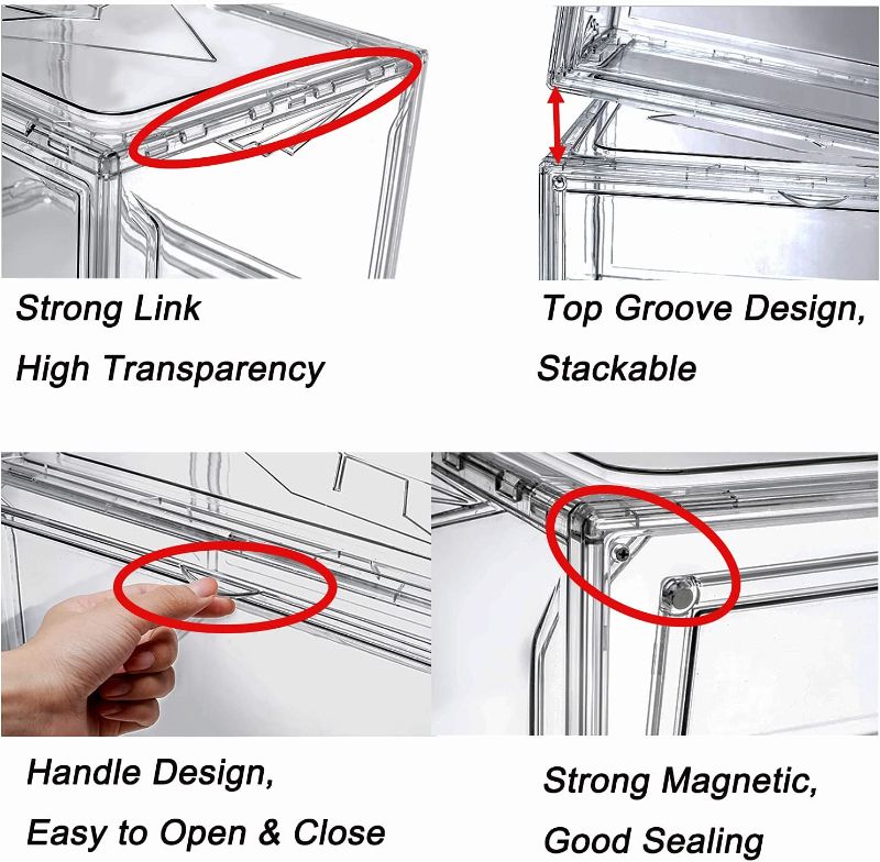 Photo 1 of Clear Shoe Box Stackable Plastic Sneaker Box Container