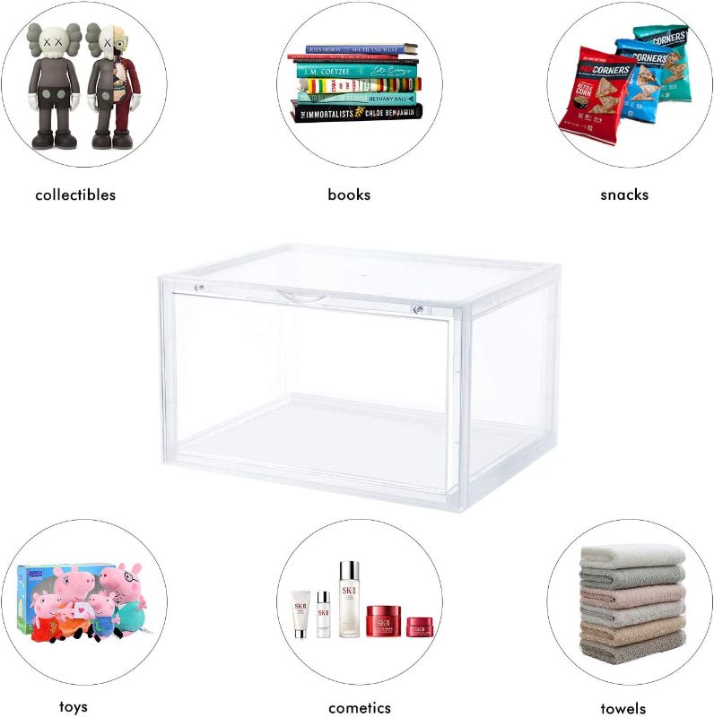 Photo 1 of Clear Shoe Box Stackable Plastic Sneaker Box Container