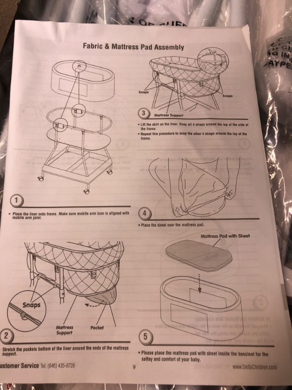 Photo 3 of Delta Children Sweet Slumber Bassinet, Garden Path