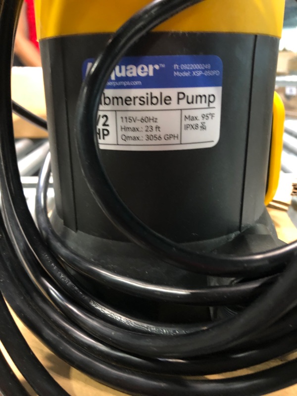 Photo 5 of Acquaer 1HP Submersible Sump Pump 4948GPH Drain Pump with Automatic Float Switch, Remove Clean/Dirty Water for Basement, Hot Tub, Pool, Garden Pond 1 Hp