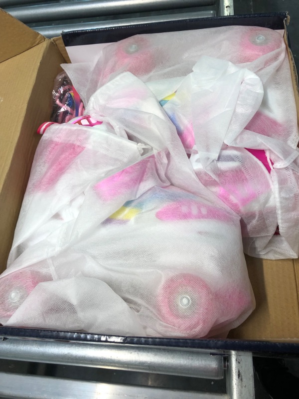 Photo 1 of Roller Skates for Girls and Boys,4 Size Adjustable Kids Toddler Roller Skates with Light up Wheels for Toddlers Children Outdoor Indoor Pink Large(3-6Y)