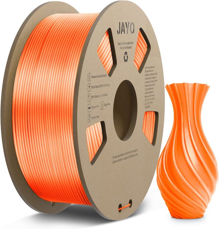 Photo 1 of JAYO ABS  Filament 1.75mm, Upgraded PLA Meta 3D Printer Filament 0.65KG, Diameter 1.75mm ± 0.02mm High Fluidity Fast Print 3D Printing Consumables, 1.4LBS ORANGE3D Filament