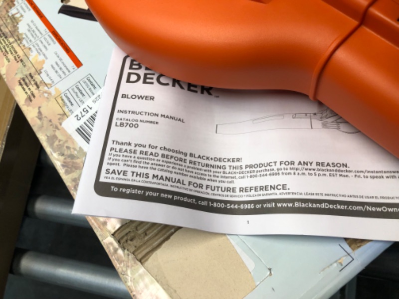 Photo 6 of BLACK+DECKER Electric Leaf Blower, 7-Amp with Easy-Fit  no chord 