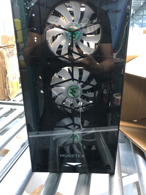 Photo 1 of MUSETEX 6pcs ARGB Fans Pre-Installed, USB 3.0 Tempered Glass ATX Mid-Tower Chassis Gaming PC Case Cable Management/Airflow Gaming Style ATX/Micro ATX/ITX...