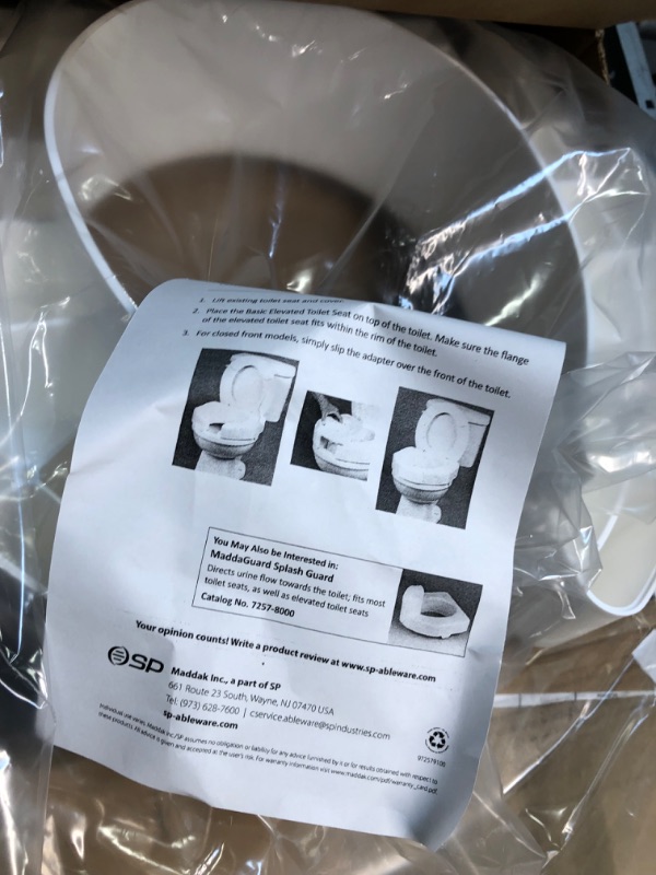 Photo 1 of SP Ableware Basic Open-Front 3-Inch Elevated Toilet Seat for Standard/Elongated Toilets - White (725790000) Universal
