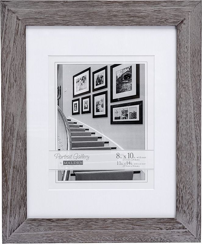 Photo 1 of 
Malden International Designs Manhattan Distressed Mat Picture Frame, 8x10/11x14, Gray