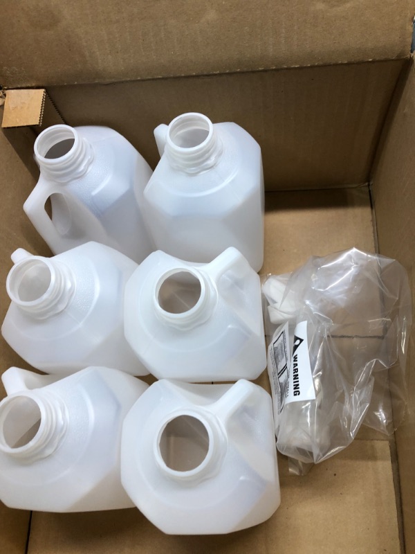 Photo 4 of (6Pk) Mini Milk Jugs Plastic With Lid Quart Size Jugs Empty Milk Jugs, Use For Milk, Brews, Juice, Teas, Easy Grip Easy Pour Pitcher Elderly, Special Needs & Small Hands, Food Safe, Hdpe Squat 32 Oz