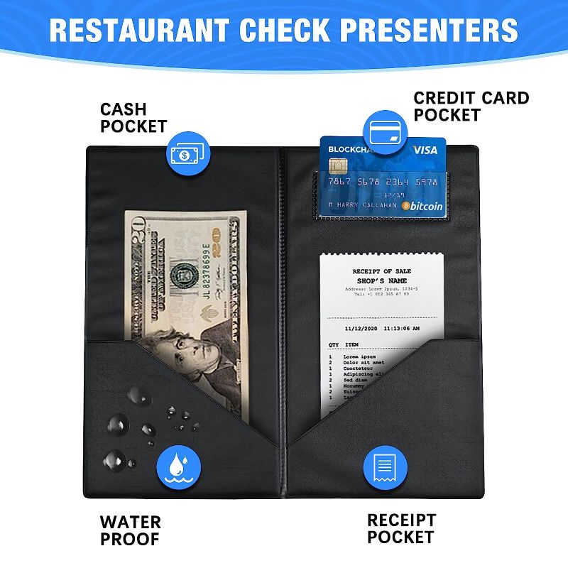 Photo 1 of Check Presenters for Restaurants, Server Books for Waitress 5PK