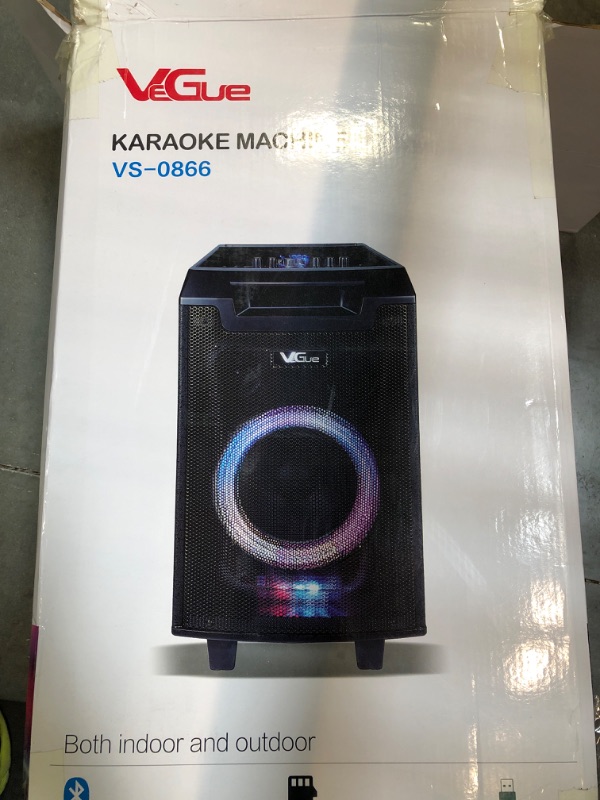 Photo 2 of VeGue Karaoke Machine, Bluetooth Speaker PA System for Adults & Kids with 2 Wireless Microphones, 8'' Subwoofer, Wireless Singing Machine for Christmas Party, Wedding, Gathering(VS-0866)