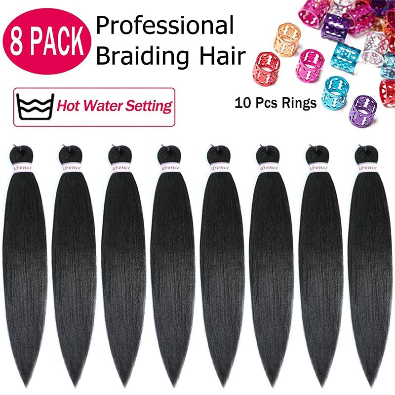 Photo 1 of Pre Stretched Braiding Hair Long Braid 30 Inch 8 Packs Braiding Hair Extensions Professional Synthetic Fiber Crochet Twist Braids
Size:1B#