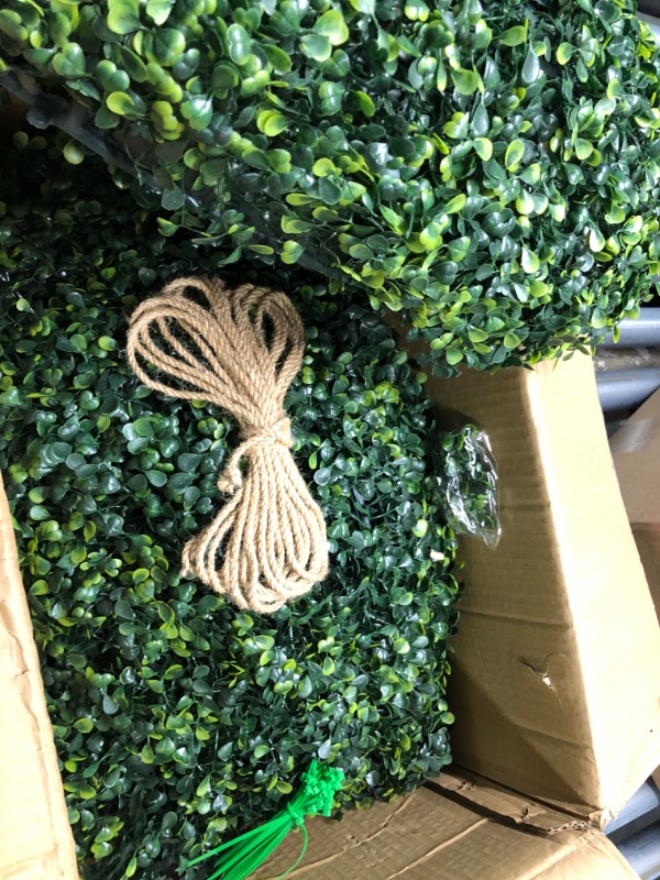 Photo 4 of  Artificial Boxwood Panels Topiary Hedge Plant  Backyard and Indoor Home Wedding Decoration, Dark Green