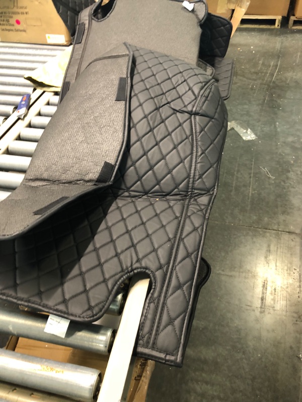 Photo 3 of Worth-Mats for Infiniti Q50 Floor Mats - All Weather, Large Coverage, Heavy Duty Full Set Floor Liner, Custom Fits Car Mats (Black with Black Stitching) Black with Black Stitching Infiniti Q50 Floor Mat