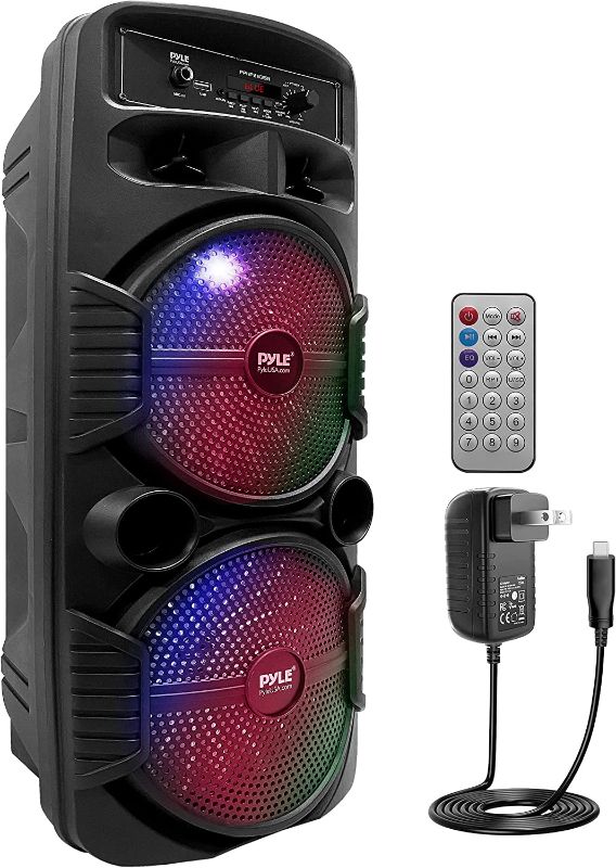 Photo 1 of 
Pyle Portable Bluetooth PA Speaker System - 600W Rechargeable Outdoor Bluetooth Speaker Portable PA System w/ Dual 8” Subwoofer 1” Tweeter, Microphone In,...