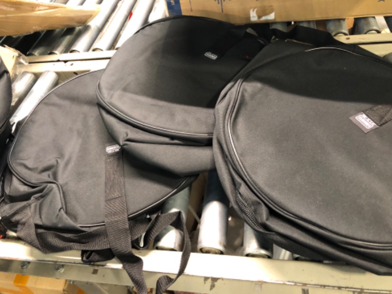 Photo 4 of Drum Cases (5 Piece) - Travel Drum Bags Set for Standard Kits - Rugged Design & Thick Padding for Your Drumset Protection- Includes 22" Kick Bag, 12" Tom Case, "13 Tom, 16" Tom, 14" Snare Black