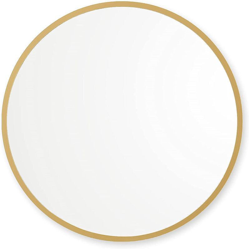 Photo 1 of 
Better Bevel 24” x 24” Matte Gold Rubber Framed Mirror | Round Bathroom Wall Mirror
Size:Matte Gold
Color:24" x 24"