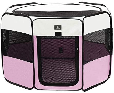 Photo 1 of X-ZONE PET Portable Foldable Pet Dog Cat Playpen Crates Kennel/Premium 600D Oxford Cloth,Removable Zipper Top, Indoor and Outdoor Use
Size:Pink