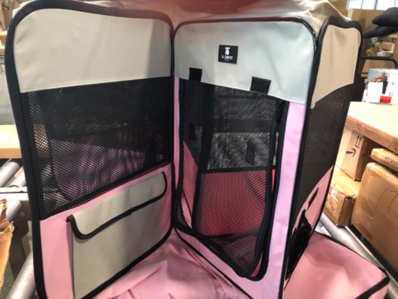 Photo 3 of X-ZONE PET Portable Foldable Pet Dog Cat Playpen Crates Kennel/Premium 600D Oxford Cloth,Removable Zipper Top, Indoor and Outdoor Use
Size:Pink