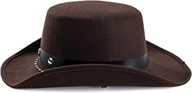 Photo 1 of Cowboy Hat - Brown Felt Cowboy Hat - Cowboy