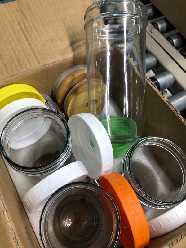 Photo 3 of 
 Colored Plastic Mason Jar Lids  - 4  - Plastic Storage Caps for Mason/Canning Jars