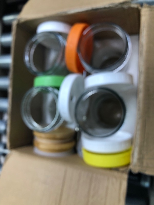 Photo 1 of 
 Colored Plastic Mason Jar Lids  - 4  - Plastic Storage Caps for Mason/Canning Jars