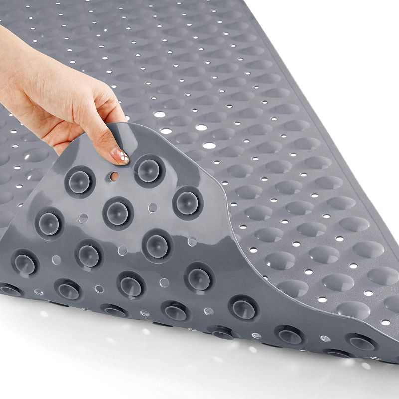 Photo 3 of 
 Original Bath Tub Shower Mat Extra Long 16 x 40 Inches, Non-Slip with Drain Holes, Suction Cups, Machine Washable, Phthalate Free, Latex Free, BPA...
