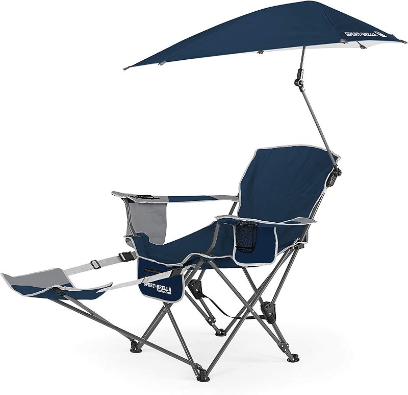 Photo 1 of 
Sport-Brella Beach Chair with UPF 50+ Adjustable Umbrella
Style:Midnight Blue