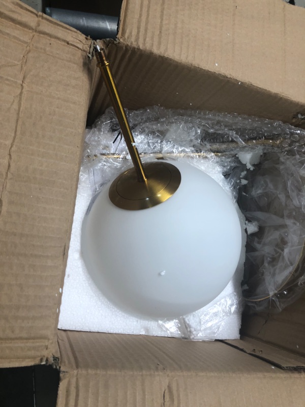 Photo 3 of Ynzefly Semi Mount Globe Light - Mid Century Gold Semi Flush Mount Ceiling Light for Bathroom Living and Dinning Room 1 Light Gold 1 light fixtures