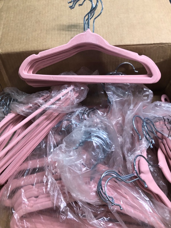 Photo 3 of  Baby Hangers, Childrens Hangers Kids Coat Hangers with Ultra Thin & Non-Slip Design 50 Pack (Pink)