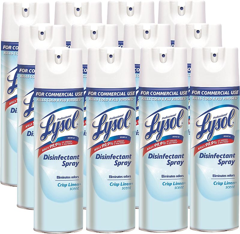 Photo 1 of 

Lysol Professional Disinfectant Spray, Crisp Linen, 228oz (12X19oz)
2 packs of 12