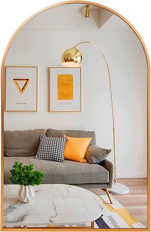 Photo 1 of 
Gold Arch Mirror 24x36  Inch, Bathroom Arched Mirror in Aluminum Alloy Frame, Brushed Gold Arched Wall Mirror for Entryway, Bedroom, Mantel, Hallway, Salon...
Color:Gold