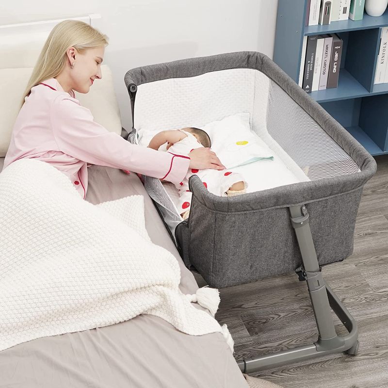 Photo 1 of 
Pamo Babe Bedside Bassinet for Baby, Portable Bassinet with Wheels Baby Bedside Sleeper, 6 Height Adjustable Baby Bassinet, Easy to Assemble Bassinet for...
Color:Grey