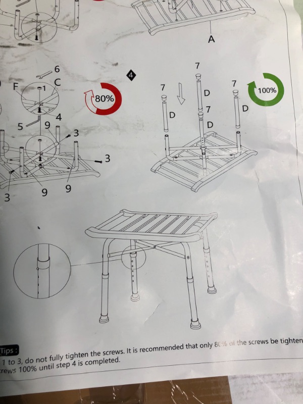 Photo 1 of  
 Shower Stool - Shower seat - Height Adjustable, Non-Slip, Stable