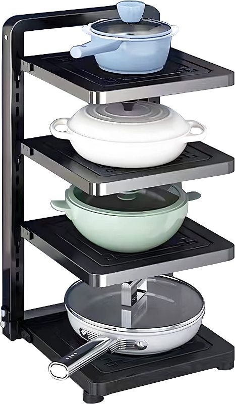 Photo 1 of 
ROMATIA Pot and Pan Organizer Rack for under Cabinet, Heavy Duty Pot Pan Rack under Sink Organizers and Storage, Pot lid organizer, Kitchen Cabinet...