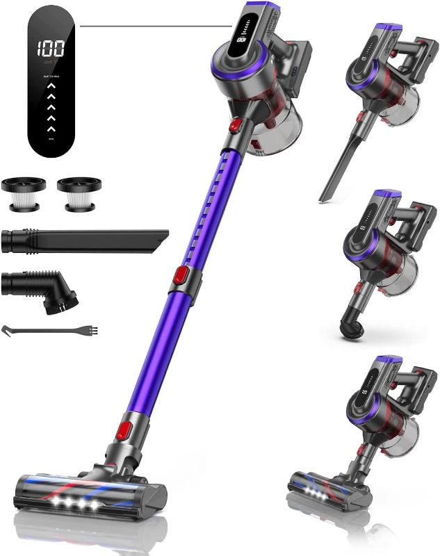 Photo 1 of 
BuTure Cordless Vacuum Cleaner, 400W 33Kpa Powerful Stick Vacuum with 55min Runtime Detachable Battery, Touch Display and 1.2L Large