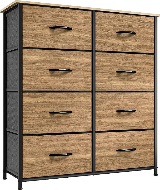 Photo 1 of  Dresser with 8 Drawers - Fabric Storage Tower, Organizer Unit for Bedroom, Living Room, Hallway, Closets - Sturdy Steel Frame, Wooden Top &...