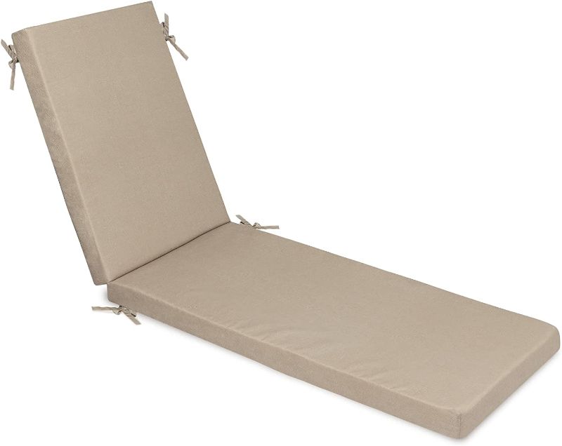 Photo 1 of  Memory Foam Outdoor Chaise Lounge Chair Cushion, with Waterproof and Washable Cover, Beige, 73x20x2.5
Color:Beige