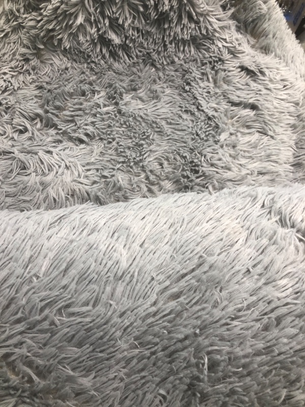 Photo 3 of 8X10Feet Water Gray Modern Area Rugs for Bedroom Living Room Ultra Soft Fluffy Throw Carpets for Girls Boys Kids Room Shaggy Fluffy Rugs Water Gray 8X10Feet