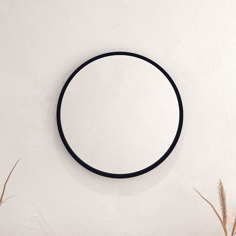 Photo 1 of 
Black Circle Wall Mirror 20 Inch Round Wall Mirror for Entryways, Washrooms, Living Rooms and More (Black, 20")