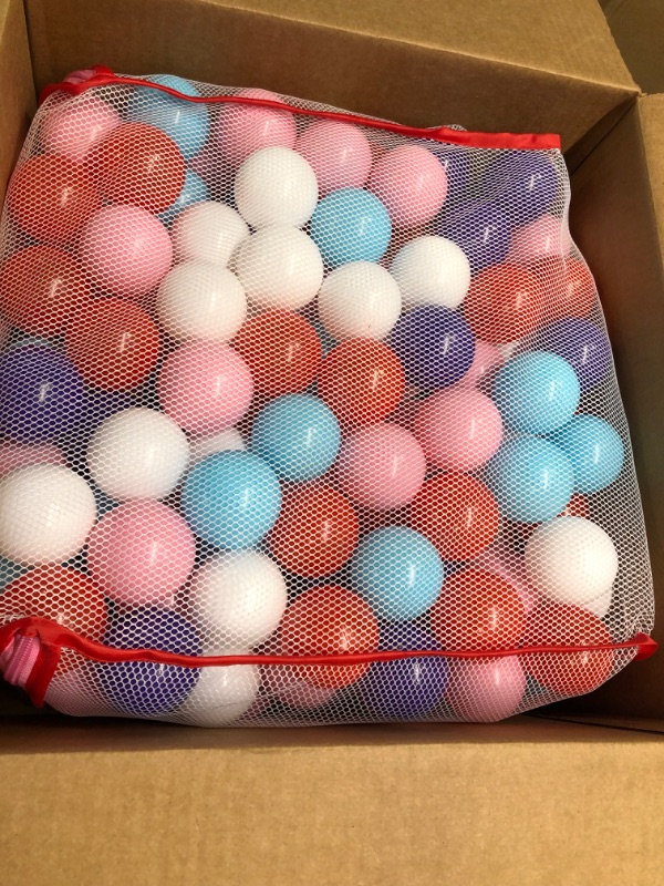 Photo 3 of Click N' Play Pastel Colors Ball Pit Balls for Kids, 200 Pack - Plastic Refill Balls, Phthalate & BPA Free, Reusable Storage Bag with Zipper, Gift for Toddlers and Kids, Plastic Balls for Ball Pit