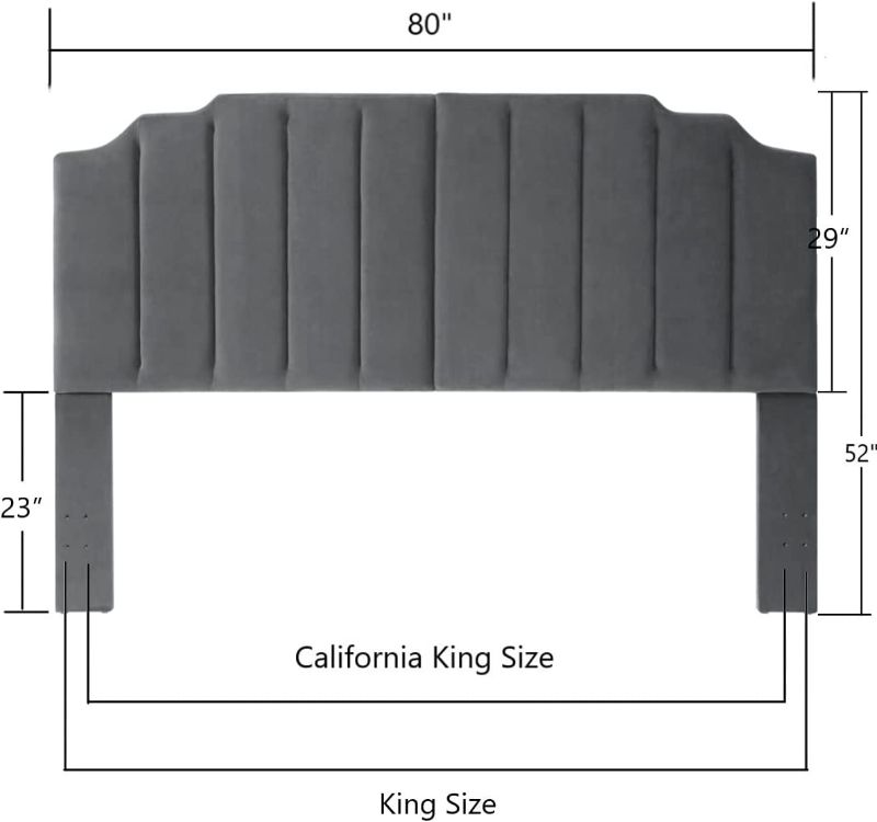 Photo 1 of 24KF Velvet Upholstered Tufted King headboard with Vertical Channel Design King/California King headboard-Dark Gray
Visit the 24KF Store
