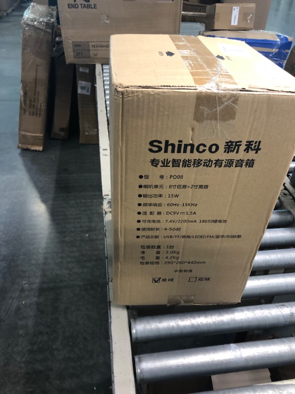 Photo 2 of Shinco Portable PA Speaker System, Powerful Bluetooth Speaker with Wireless Microphone, 8 inch Subwoofer, Balanced Sound, Great for Outdoor Party