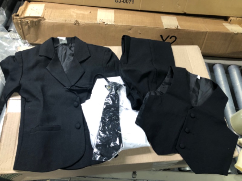 Photo 1 of five pc boys size 3 black suit w/ white shirt
