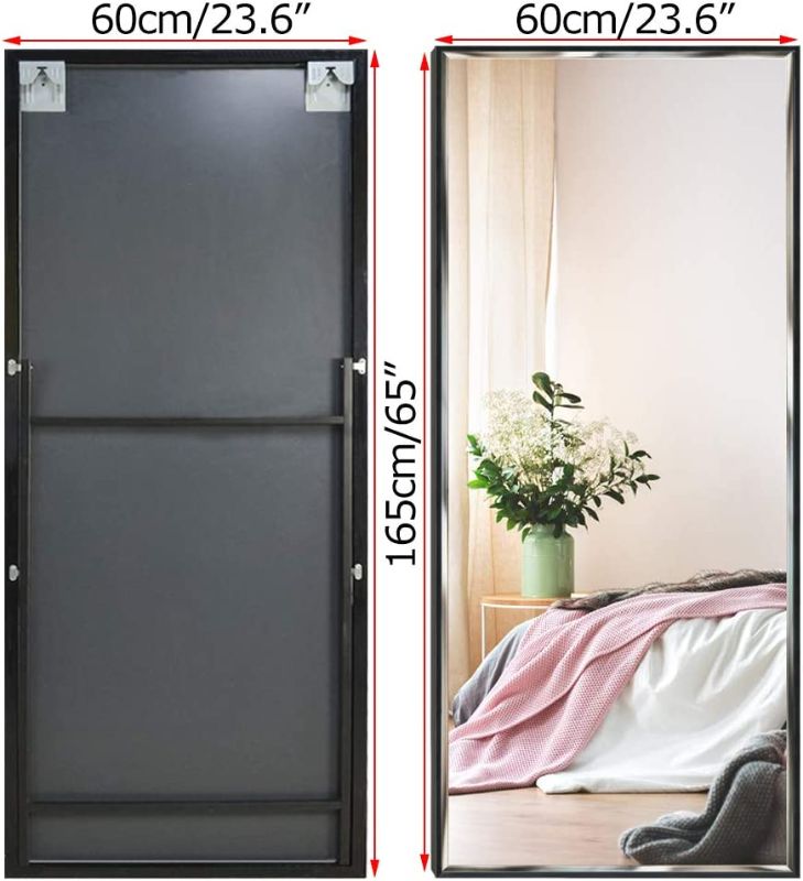 Photo 1 of 
ZBEIVAN Full Length Mirror 65"x23.6"  Wall Hanging, Vertical Black Frame HD Rectangle Full Body  Wall Mounted...
Color:Black