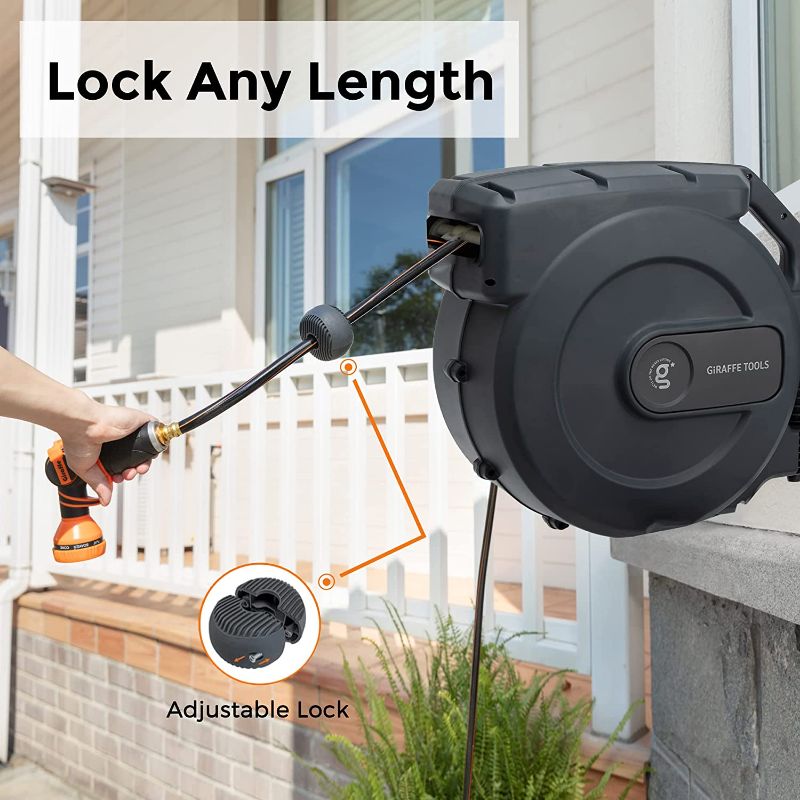 Photo 1 of 
Giraffe Tools AW505/8 Retractable Garden Hose , Heavy Duty Wall Mounted Water Hose Reel Automatic Rewind, 