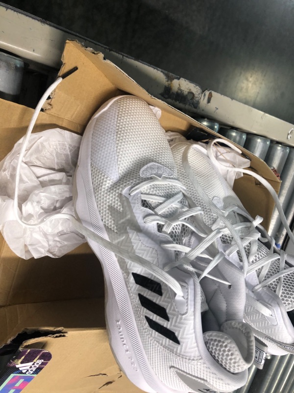 Photo 5 of adidas Unisex-Adult Dame 8 Basketball Shoe 10.5 Women/10.5 Men White/Black/Grey