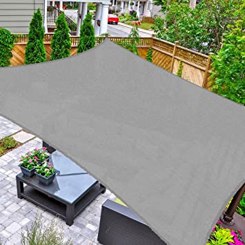 Photo 1 of AsterOutdoor Sun Shade Sail Rectangle 6' x 10' UV Block Canopy for Patio Backyard Lawn Garden Outdoor Activities, Gray
