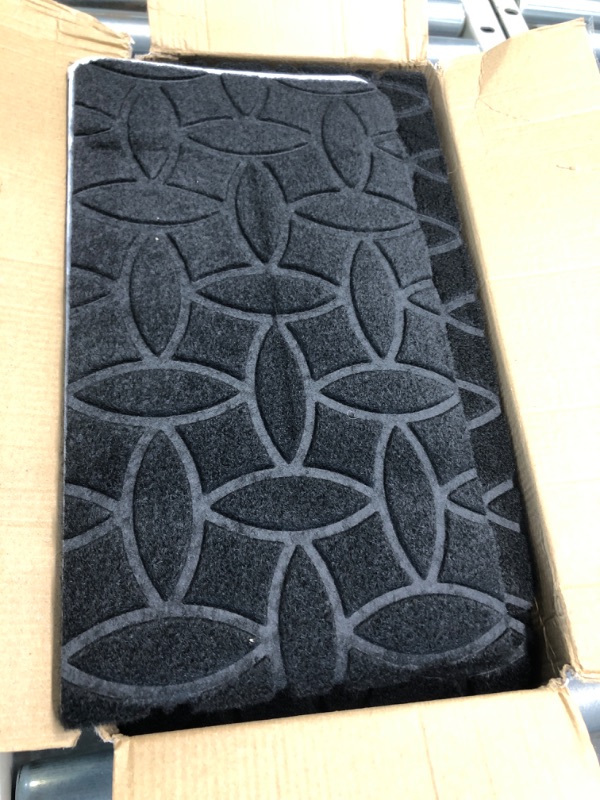 Photo 2 of Peel and Stick Carpet Stair Treads for Wooden Steps Indoor with Self Adhesive - Felt Stair Carpet Treads for Wood Stairs - 15 Pcs Stair Runners Staircase Step Treads for Elders, Kids, Pet Dogs, Black Set of 15 Black Leaf 15