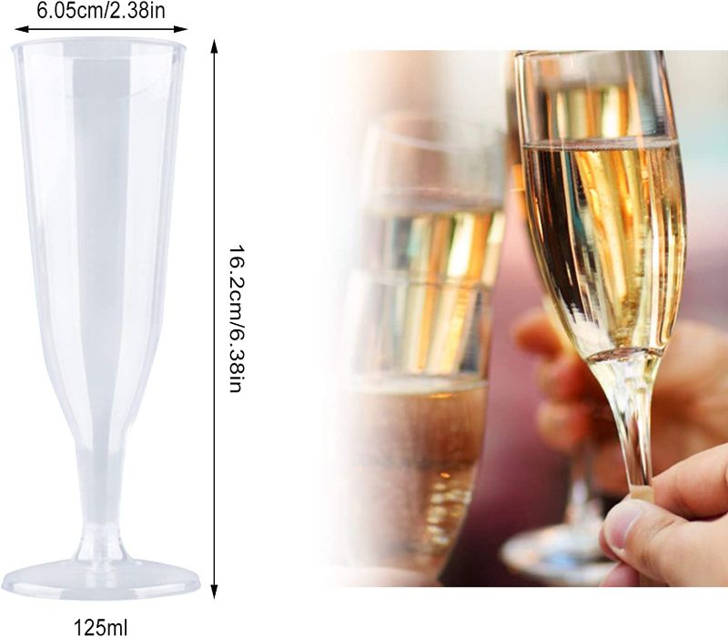 Photo 1 of 40 KBG 40 Pack 5 Oz Champagne Flutes Disposable,Plastic Champagne Flutes,Mimosa Bar Glasses?Transparent plastic champagne glass