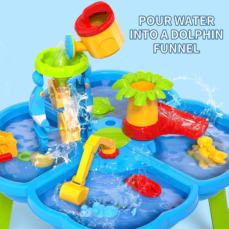 Photo 1 of Bennol Kids Water Table for Toddlers 1-3, 4 in 1 Outdoor Toys for Kids Toddlers Boys Girls, Water SandActivity Tables Summer Outdoor Toys for Outside Backyard for Toddlers Age 1-3 3-5